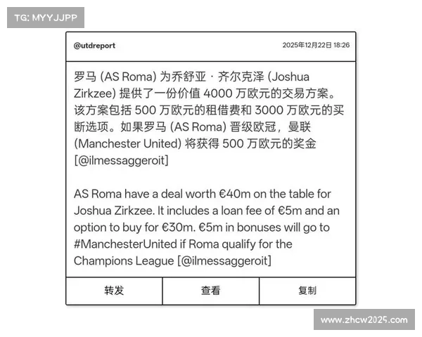 罗马希望尽快签下齐尔克泽，双方保持持续联系